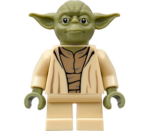 LEGO Yoda s Olive Zelená Skin a Velký Robe Creases Minifigurka