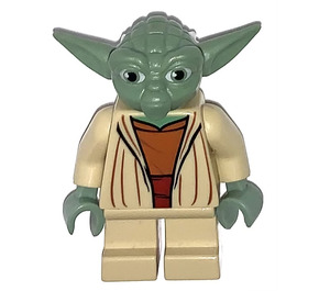 LEGO Yoda s Pískově zelená Skin a Bílá Vlasy Minifigurka