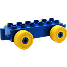 Duplo Auto Podvozek 2 x 6 s Žlutá Kola (Otevřený přívěs) (10715 / 14639)