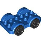 Duplo Car with Black Wheels and Silver Hubcaps (11970 / 35026)