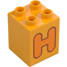 Duplo Kostka 2 x 2 x 2 s Letter "H" Dekorace (31110 / 65919)