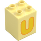 Duplo Kostka 2 x 2 x 2 s Letter "U" Dekorace (31110 / 65944)