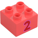 Duplo Kostka 2 x 2 s "2" (3437 / 66026)