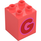 Duplo Kostka 2 x 2 x 2 s Letter "G" Dekorace (31110 / 65917)