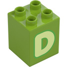 Duplo Kostka 2 x 2 x 2 s Letter "D" Dekorace (31110 / 65971)