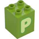 Duplo Kostka 2 x 2 x 2 s Letter "P" Dekorace (31110 / 65936)