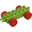 Duplo Auto Podvozek 2 x 6 s Červená Kola (Otevřený přívěs) (14639 / 74656)