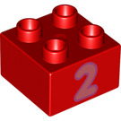 Duplo Kostka 2 x 2 s Number "2" (3437 / 68393)