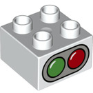 Duplo Kostka 2 x 2 s Červená a Zelená Traffic Lights (3437 / 77945)