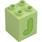 Duplo Kostka 2 x 2 x 2 s Letter "J" Dekorace (31110 / 65926)