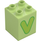 Duplo Kostka 2 x 2 x 2 s Letter "V" Dekorace (31110 / 65945)