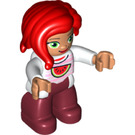 LEGO Adult s Dlouho Red Vlasy, White Horní s Watermelon Duplo figurka