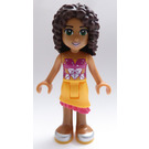 LEGO Andrea, Bright Light Orange Skirt, Magenta Horní Minifigurka