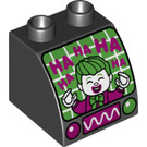 LEGO Duplo Sklon 45° 2 x 2 x 1.5 s Zakřivený Postranní s Joker 'HAHAHA' TV (11170 / 68277)