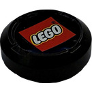 LEGO Velký Hockey Puck s LEGO logo Samolepka (44848)