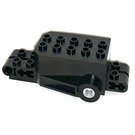 LEGO Pullback Motor 9 x 4 x 2 1/3 s černou základnou, bílými otvory pro nápravu a čepy na předním horním povrchu (32283)