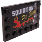 LEGO Dlaždice 4 x 6 s Study na 3 Edges s Squidman's Pit Stop Samolepka (6180)