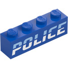 LEGO Kostka 1 x 4 s Slanted 'Policie' logo (1414 / 3010)