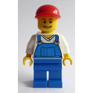 LEGO Blue Overalls , Blue Legs, Red Cap Minifigure
