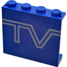 LEGO Panel 1 x 4 x 3 s White "TV" logo bez bočních podpěr, plné čepy (4215)