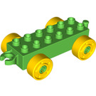 LEGO Duplo Auto Podvozek 2 x 6 s Yellow Kola (Moderní otevřený Hitch) (10715 / 14639)