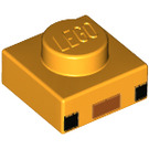 LEGO Deska 1 x 1 s 2 Black Squares a Dark oranžový Rectangle (Minecraft Axolotl Tvář) (1013 / 3024)