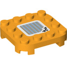 LEGO Deska 4 x 4 x 0.7 s Zaoblené rohy a Empty Middle s Seesaw Symbol (66792 / 79871)