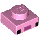 LEGO Deska 1 x 1 s 2 Black Squares a Dark Pink Rectangle (Minecraft Axolotl Tvář) (1014 / 3024)