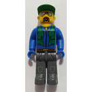 LEGO Stavební dělník s Green Víčko Minifigurka