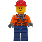 LEGO Stavební dělník s Orange Hoodie Minifigurka