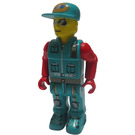 LEGO Crewmember s Dark Turquoise Montérky a Red Paže Minifigurka
