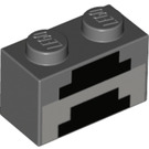 LEGO Kostka 1 x 2 s Minecraft Black Lines se spodní trubkou (3004 / 37227)