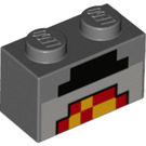 LEGO Kostka 1 x 2 s Minecraft Black, Red, a Yellow Blocks se spodní trubkou (3004 / 37228)