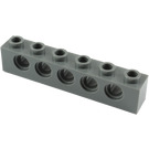 LEGO Dark Stone Gray Kostka 1 x 6 s dírami (3894)