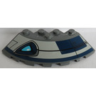 LEGO Kostka 6 x 6 Kulatá (25°) Roh s Modrá Eye, Modrá Areas (Pravá) Samolepka (95188)