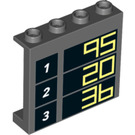 LEGO Panel 1 x 4 x 3 s 1 90, 2 26, 3 36. s bočními podpěrami, dutými čepy (33366 / 60581)