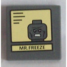 LEGO Roadsign Clip-na 2 x 2 Náměstí s Mr Freeze Samolepka s Open 'O' Clip (15210)