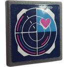 LEGO Roadsign Clip-na 2 x 2 Náměstí s Pink Heart na Radar Samolepka s Open 'O' Clip (15210)