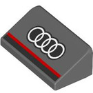 LEGO Dark Stone Gray Sklon 1 x 2 (31°) s Audi logo (85984 / 106736)