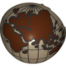 LEGO Hemisphere 2 x 2 Polovina (Minifig Helma) s Eastern Hemisphere Globe (12214 / 47502)