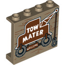 LEGO Panel 1 x 4 x 3 s Tow Mater Truck Welcome sign s bočními podpěrami, dutými čepy (33530 / 60581)