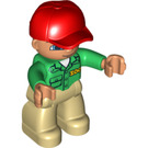 LEGO Duplo Male Zookeeper s Light Flesh Hlava Duplo figurka