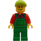LEGO Farmer v Green Overalls, Red Shirt, Lime Míč Víčko, a Open Smile Minifigurka