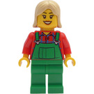 LEGO ženský Farmer Green Overall Minifigurka