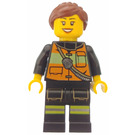 LEGO ženský Hasič s Hnědá Vlasy Minifigurka