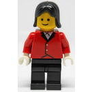 LEGO Female Rider s Red Jacket a Black Vlasy Minifigurka