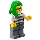 LEGO ženský Robber s Bright Green Vlasy Minifigurka