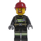 LEGO Hasič s Dark Red Požární přilba a Brown Vousy Minifigurka