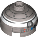 LEGO Kostka 2 x 2 Kulatá s Dome Horní s R2-Q2 Vzor (Bezpečnostní čep bez držáku nápravy) (30367 / 94269)
