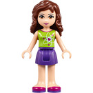LEGO Friends Olivia, Dark Purple Skirt, Lime Horní s Heart Electron Orbitals Minifigurka